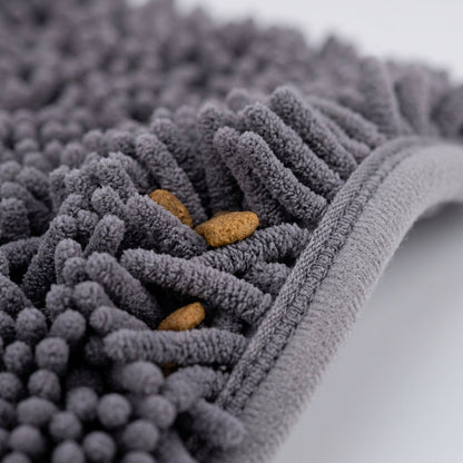 Interactive Dog Snuffle Mat – 17" × 21" Treat-Hiding Puzzle Feeding Mat (Grey) | Snoutify