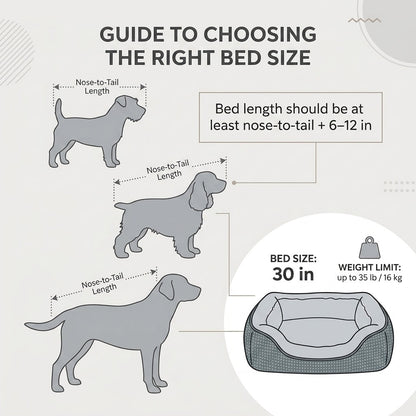 Orthopedic Rectangle Dog Bed – 30" Medium Washable Pet Bed with Raised Bolsters (Grey) | Snoutify