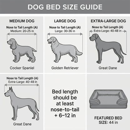 Orthopedic Extra Large Dog Bed – 44" Waterproof Washable XL Pet Bed with Egg-Crate Foam (Grey) | Snoutify