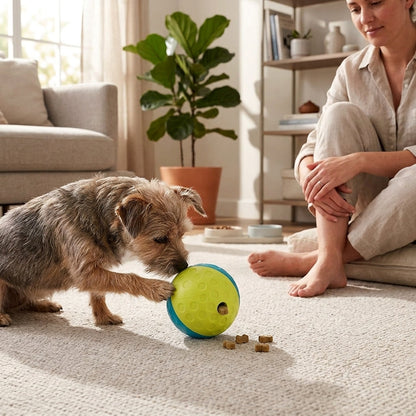 Treat Tumble Puzzle Ball – 4.8" Interactive Kibble & Treat Dispenser for Dogs | Snoutify