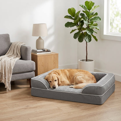 Orthopedic Extra Large Dog Bed – 44" Waterproof Washable XL Pet Bed with Egg-Crate Foam (Grey) | Snoutify