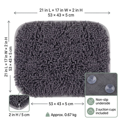 Interactive Dog Snuffle Mat – 17" × 21" Treat-Hiding Puzzle Feeding Mat (Grey) | Snoutify