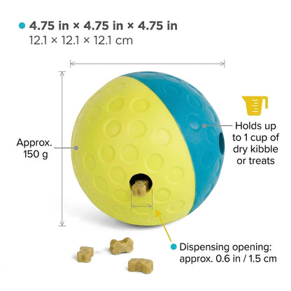 Treat Tumble Puzzle Ball – 4.8" Interactive Kibble & Treat Dispenser for Dogs | Snoutify
