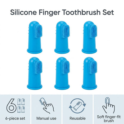 Pet Finger Toothbrush Set – 6 Ultra-Soft Manual Dental Brushes for Dogs & Cats | Snoutify