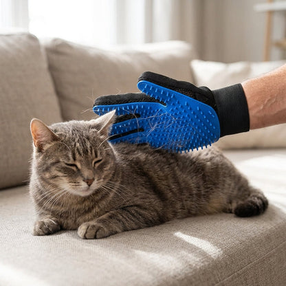 Pet Grooming Glove Set – Reusable Blue Hair Remover Gloves for Dogs & Cats, 1 Pair | Snoutify