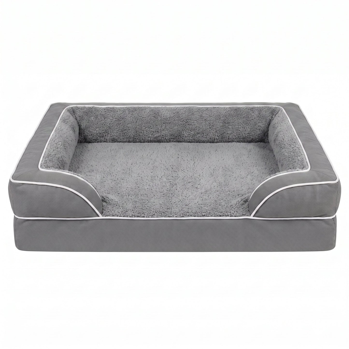 Orthopedic Extra Large Dog Bed – 44" Waterproof Washable XL Pet Bed with Egg-Crate Foam (Grey) | Snoutify