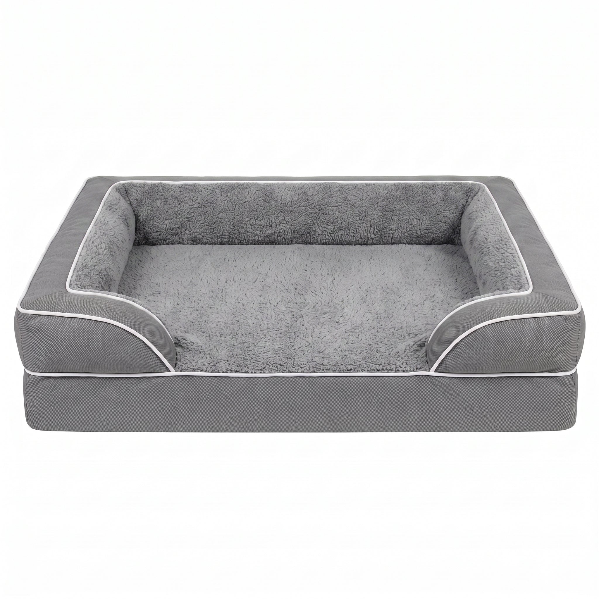 Orthopedic Extra Large Dog Bed – 44" Waterproof Washable XL Pet Bed with Egg-Crate Foam (Grey) | Snoutify