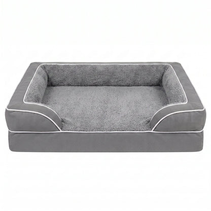 Orthopedic Extra Large Dog Bed – 44" Waterproof Washable XL Pet Bed with Egg-Crate Foam (Grey) | Snoutify