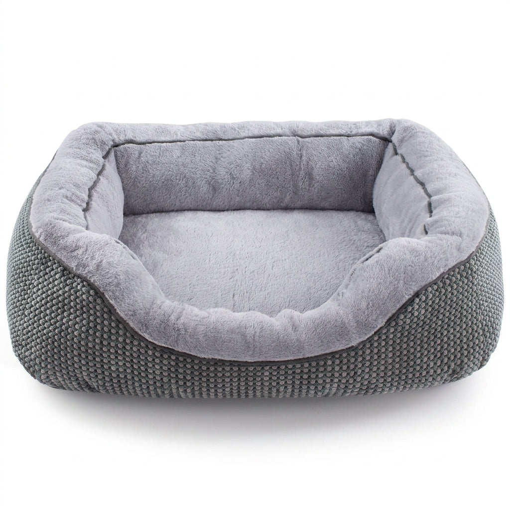 Orthopedic Rectangle Dog Bed – 30" Medium Washable Pet Bed with Raised Bolsters (Grey) | Snoutify