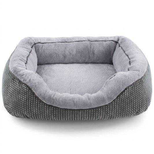 Orthopedic Rectangle Dog Bed – 30" Medium Washable Pet Bed with Raised Bolsters (Grey) | Snoutify