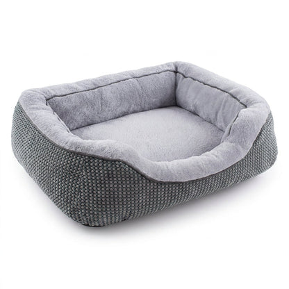 Orthopedic Rectangle Dog Bed – 30" Medium Washable Pet Bed with Raised Bolsters (Grey) | Snoutify