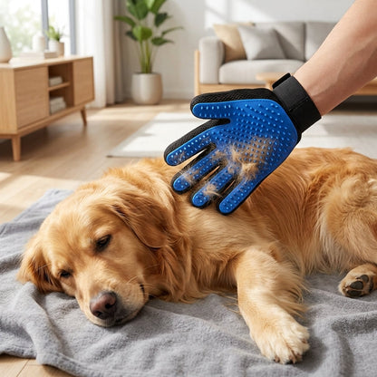 Pet Grooming Glove Set – Reusable Blue Hair Remover Gloves for Dogs & Cats, 1 Pair | Snoutify