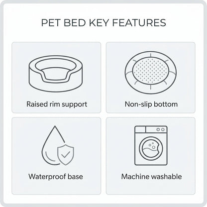 Calming Donut Pet Bed – 20" Plush Bed for Small Dogs & Cats (Light Grey) | Snoutify