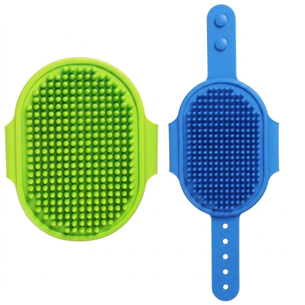 Pet Bathing & Grooming Brush Set – Soft Rubber Massage Brushes for Dogs & Cats, 2-Pack | Snoutify