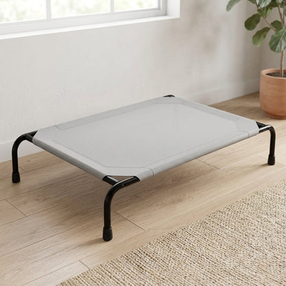Elevated Cooling Dog Bed – 47.75" Large Outdoor & Indoor Dog Cot (Grey) | Snoutify